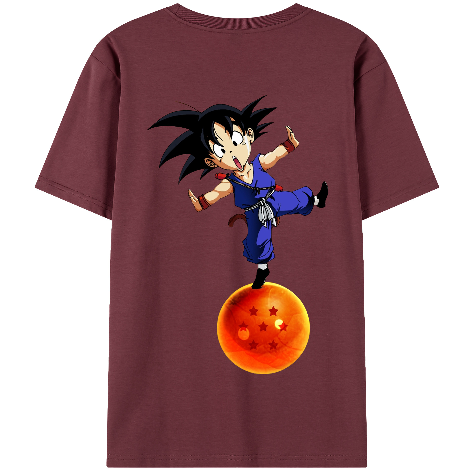 （画像用） ドラゴンボール 孫悟空（そん ごくう）Son Goku カカロット DRAGON BALL Kakarotto 綿100％半袖Tシャツ（背面プリント）